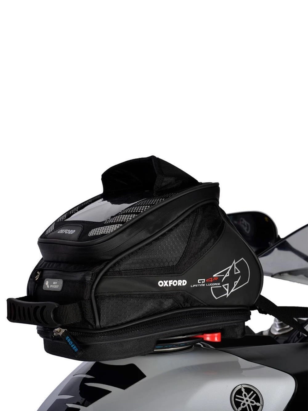 Oxford Q4R lifetime luggage Black Motorcycle Tail Bag with Reflective Logo